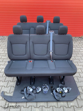 SET Seat triple bench Fiat Talento Trafic Opel Vauxhall Vivaro NV300 belts seats